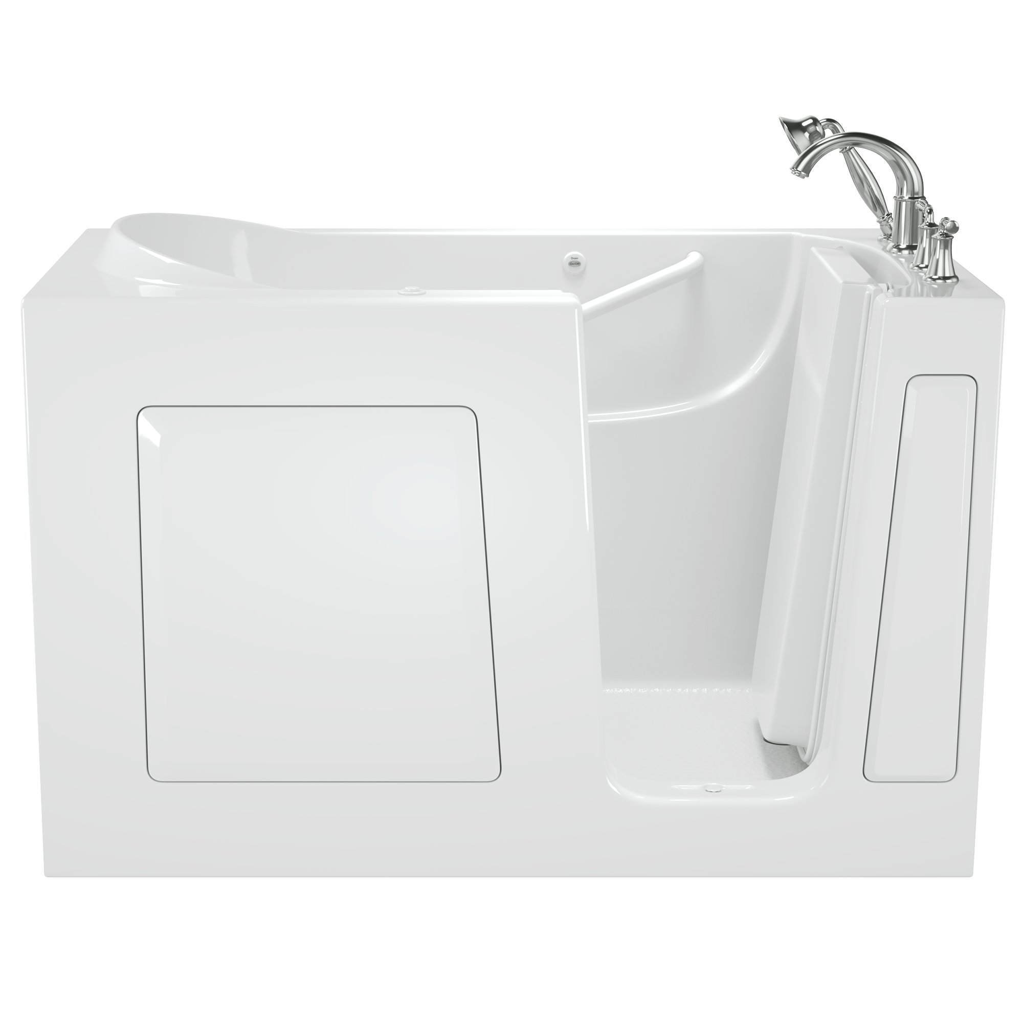 Gelcoat Value Series 30 x 60  Inch Walk in Tub With Whirlpool System   Right Hand Drain With Faucet WIB WHITE